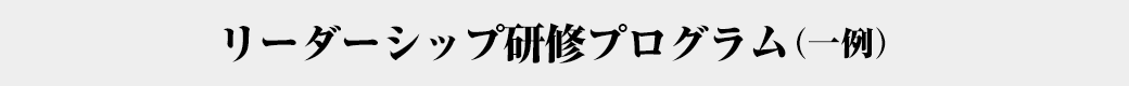 リーダーシップ研修プログラム（一例）